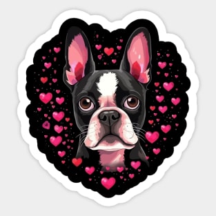 Boston Terrier Valentine Day Sticker